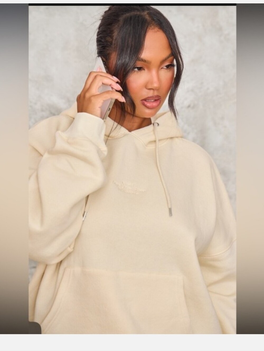 PrettyLittleThings Plus Size Slogan Oversized Hoody- Neutral Comfort XXL G135